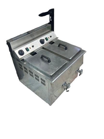 سرخ کن صنعتی شیردار گازی دو لگن طرح برقی aba-استوک