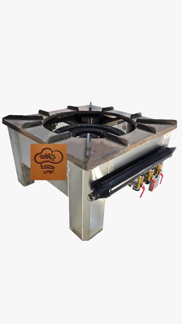 اجاق گاز سه شعله استیل رویه چدن-کارگاهی